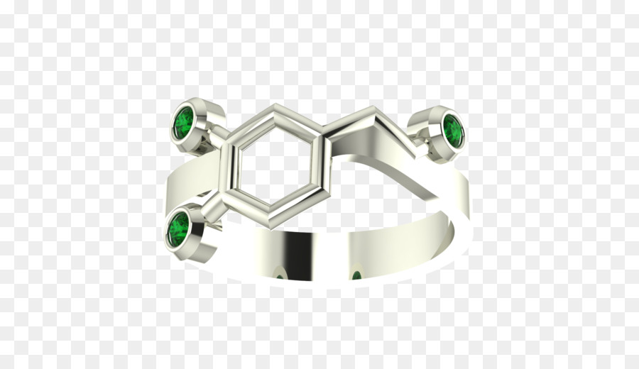 Ohrring Dopamin-Gold-Molekül - soliden Ring