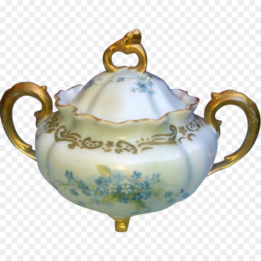 Topf Porzellan Wasserkocher Teekanne Tennessee - hand bemalt Blumen dekoriert