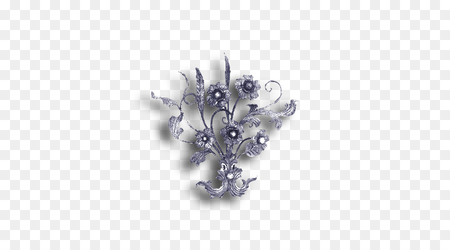Brosche Lila - lackiertes Blumen Material