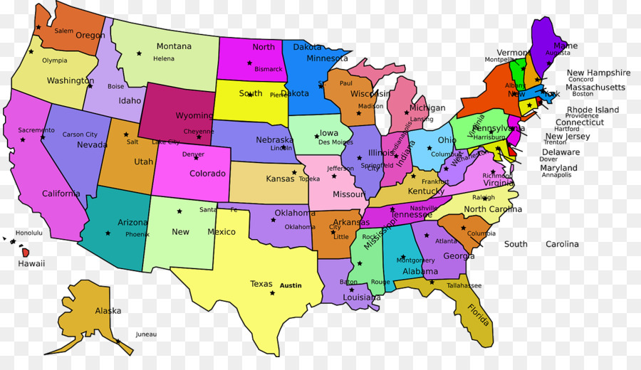 Stati uniti stato Mappa di raccolta di Capitale - entrambe le squadre