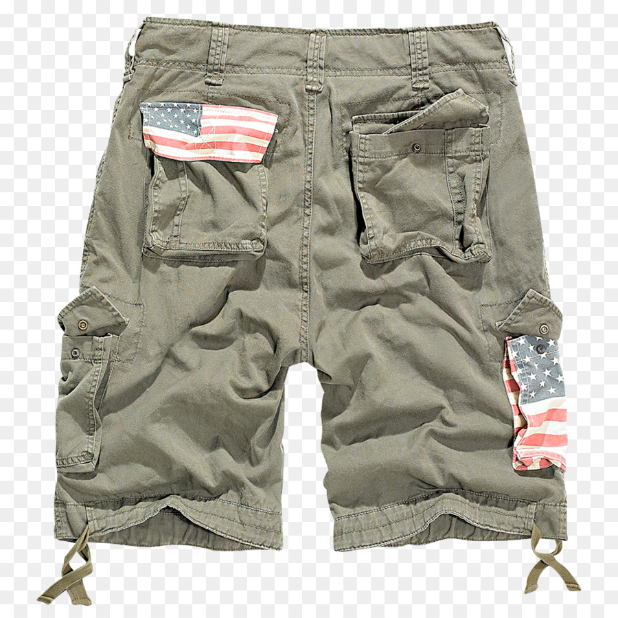Bermuda in una Tasca dei Pantaloni con Cerniera - oliva bandiera materiale