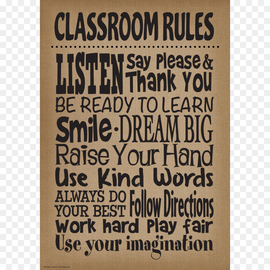 Insegnante di Poster di Iuta tessuto Carta Aula - delle regole scolastiche