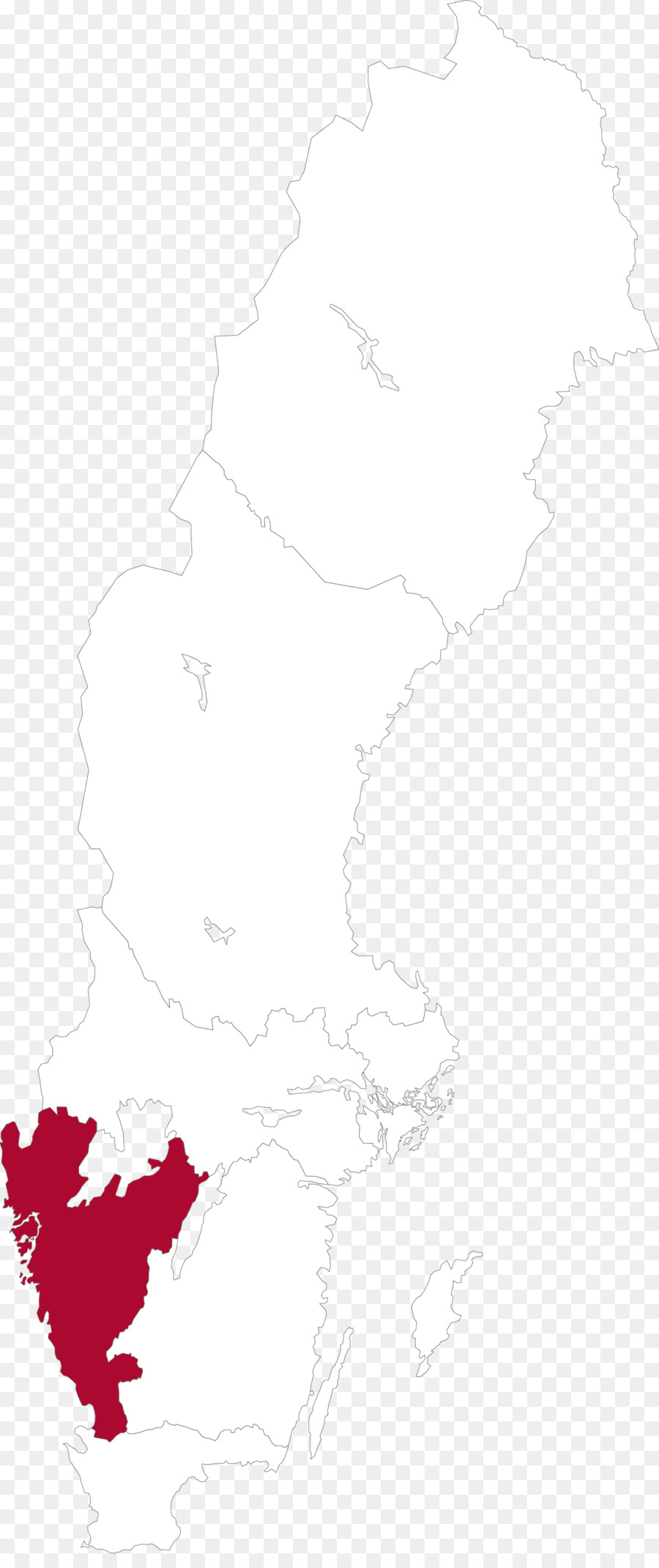 Schweden Weiß-Zeichnung Karte - große
