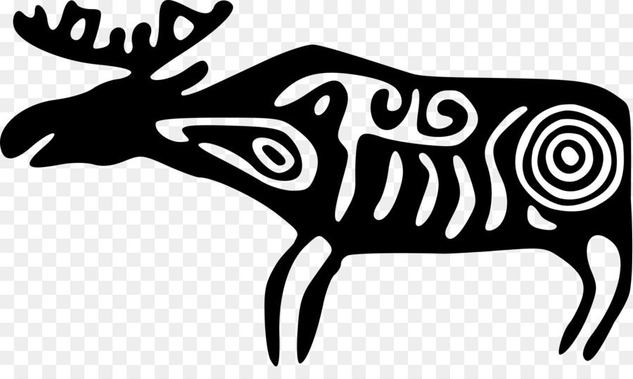 Clip art del petroglifo - dipinto a mano elk