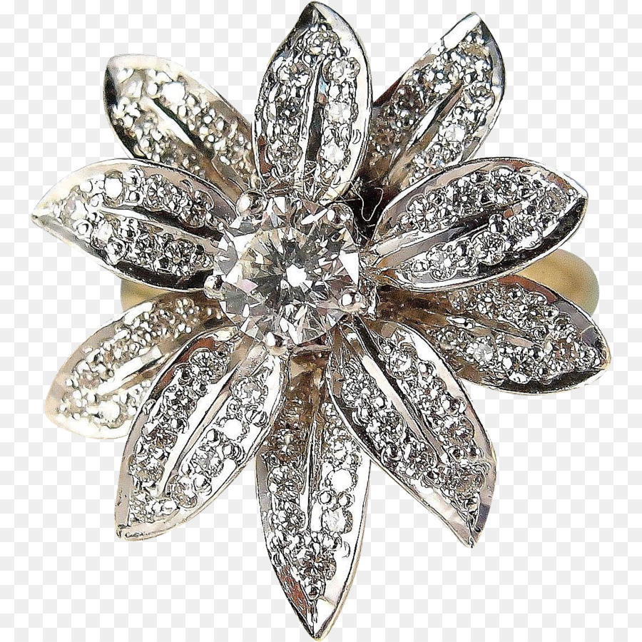 Spilla Bling bling Corpo Gioielli Diamante - cartoon fiori anello