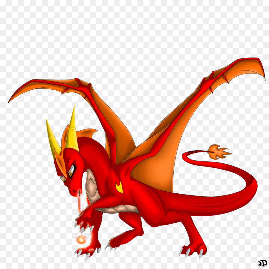 Drago Demone Animale Clip art - coda rossa