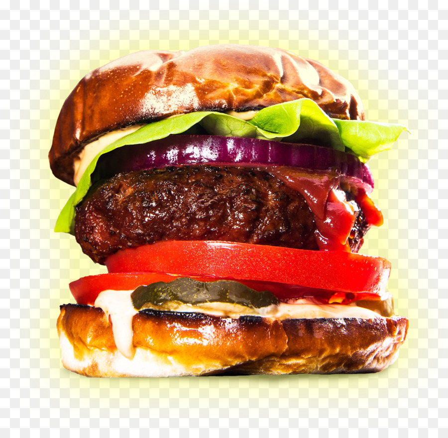 Veggie-burger Hamburger mit Pommes Frites Über Fleisch-Patty - Hamburger Snack