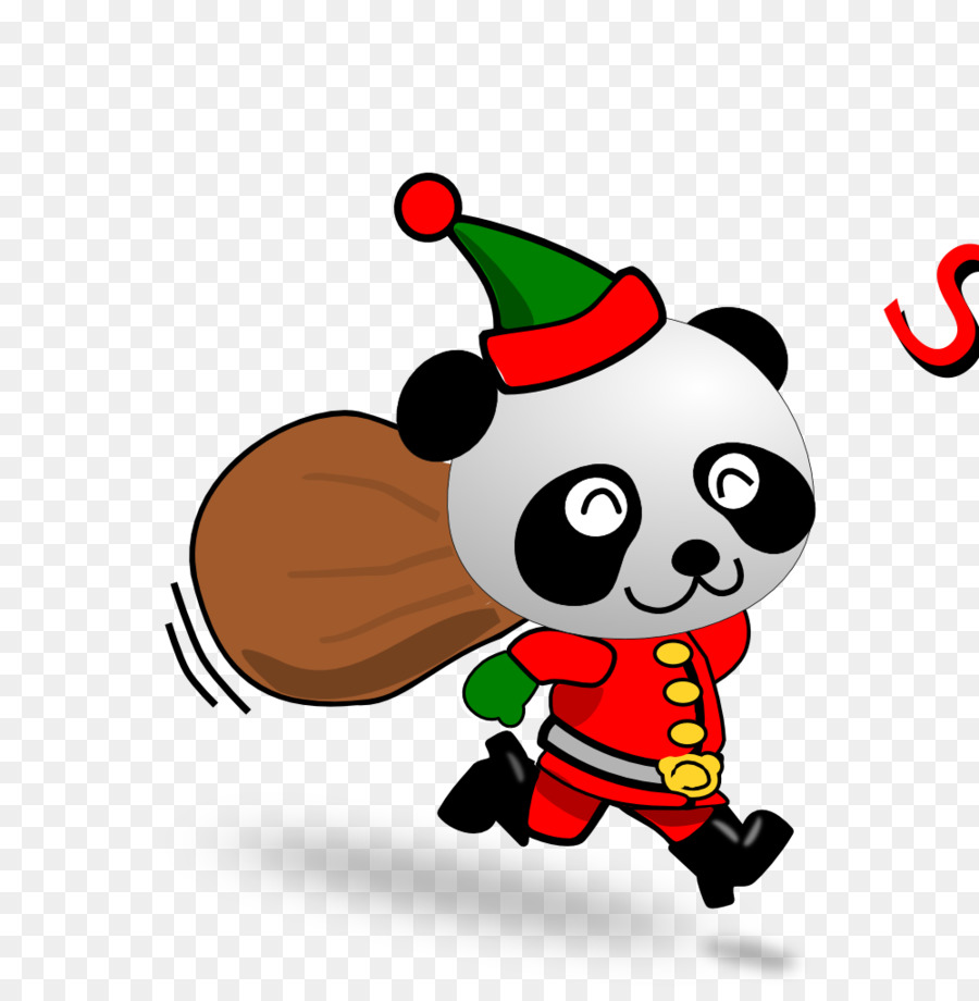 Giant panda-Hochzeits-Einladung weihnachtskarte Santa Claus - panda avatar