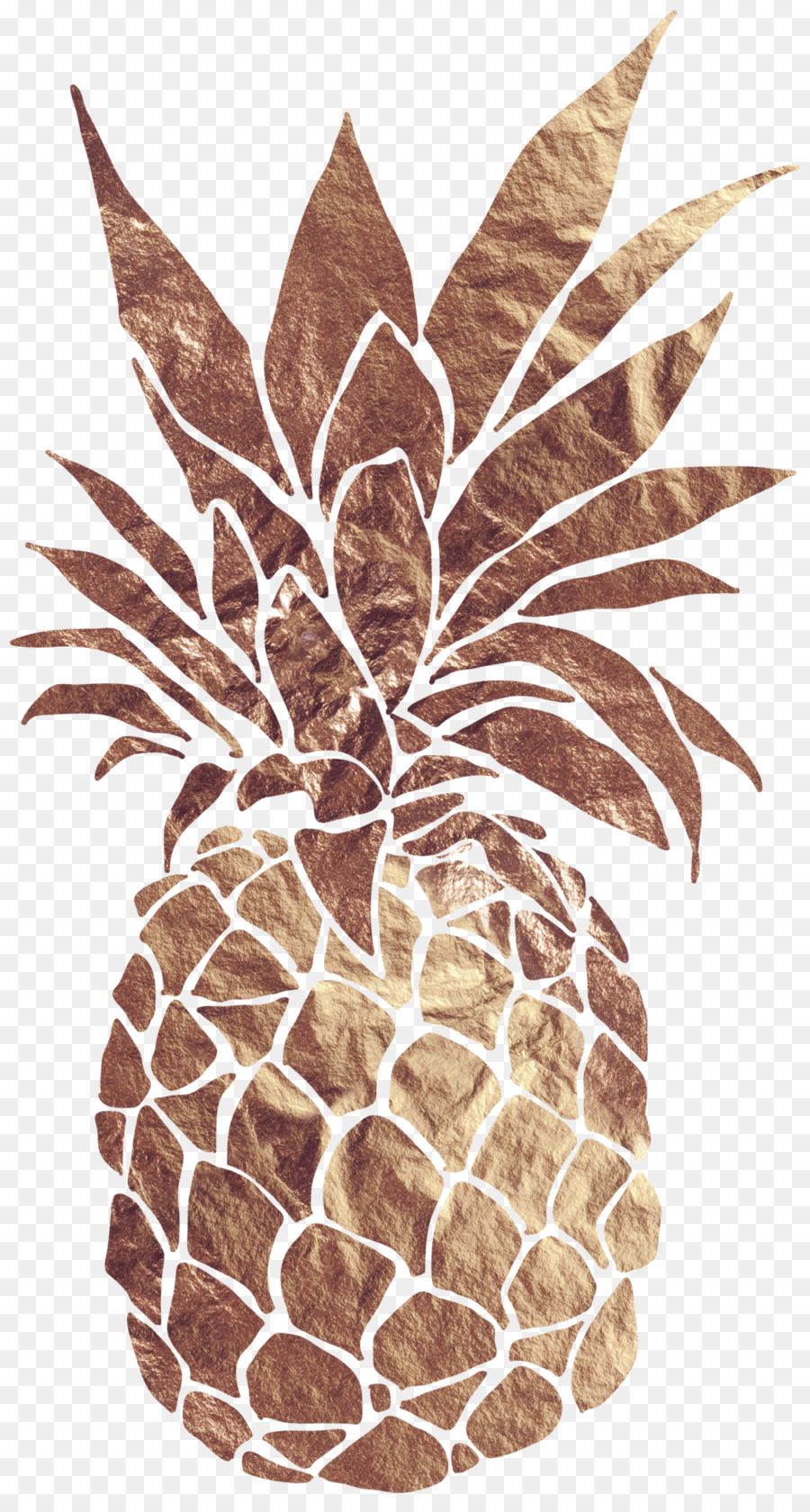 Ananas-Druck-Graphik-Kunst - gold Ananas