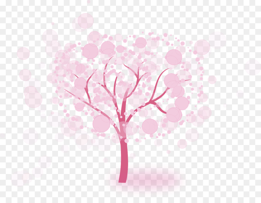 Astronomie, Baum, Rosa, Grün, Gelb - pink creative reichen Blumen