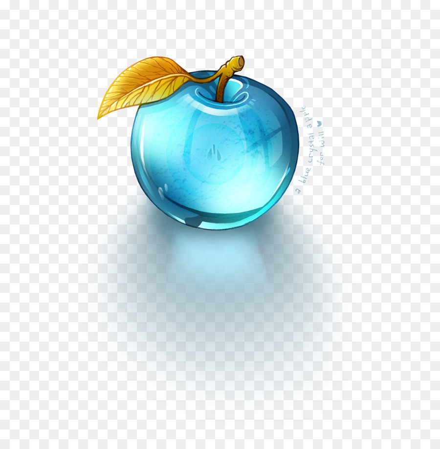 Kristall-Glas-Apple-Briefbeschwerer Blau - Kristall