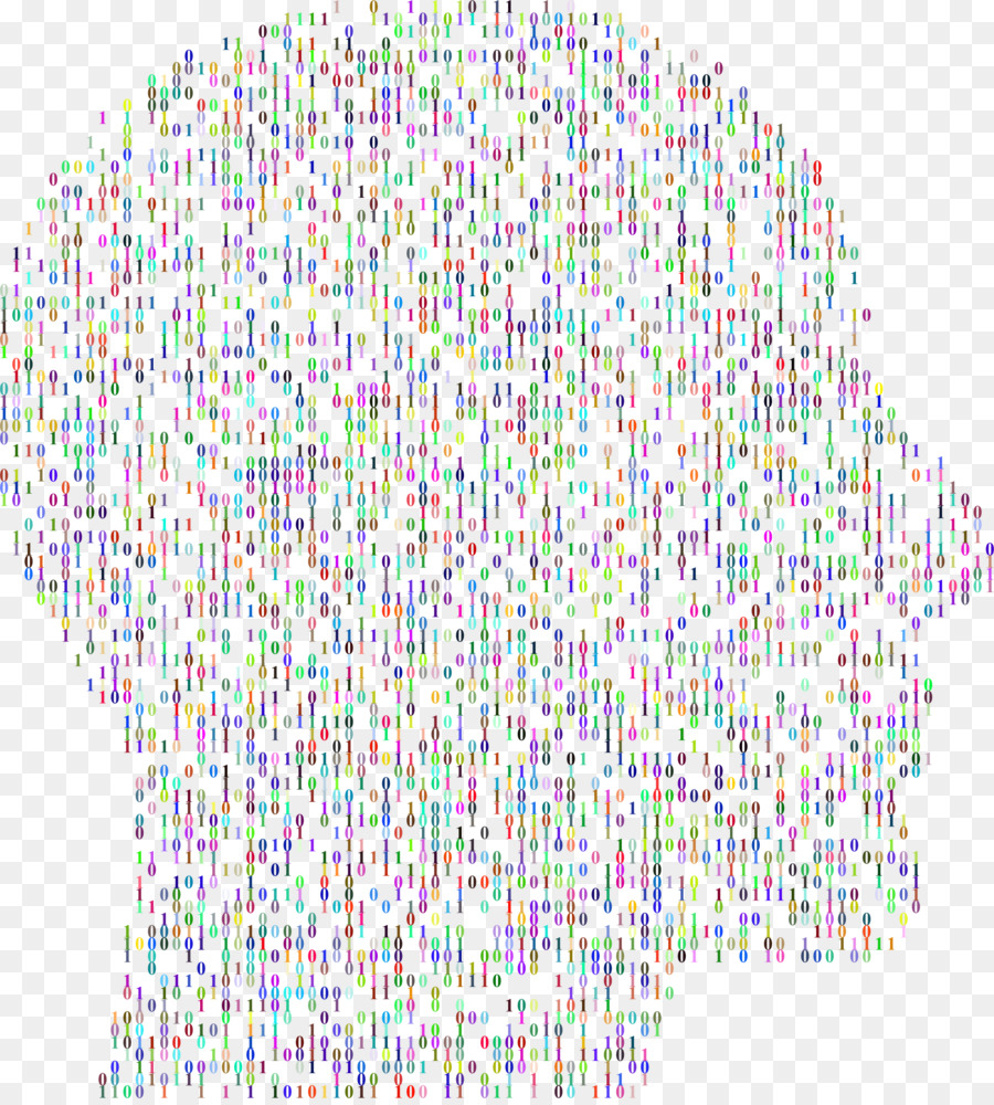 Testa umana Cranio Icone del Computer numero Binario - binario