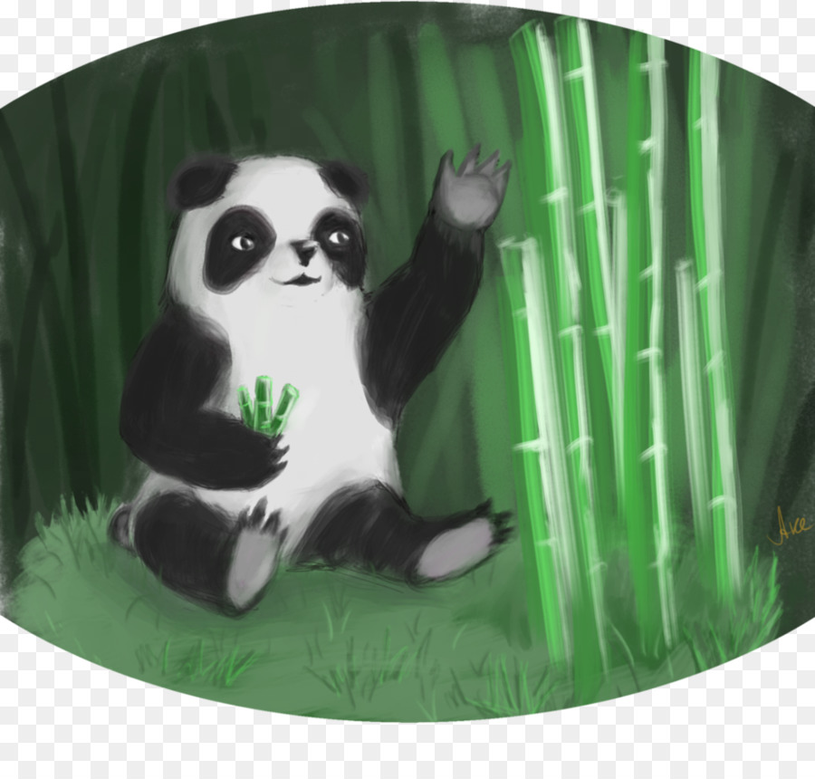 Panda gigante Verde - mangiare bambù