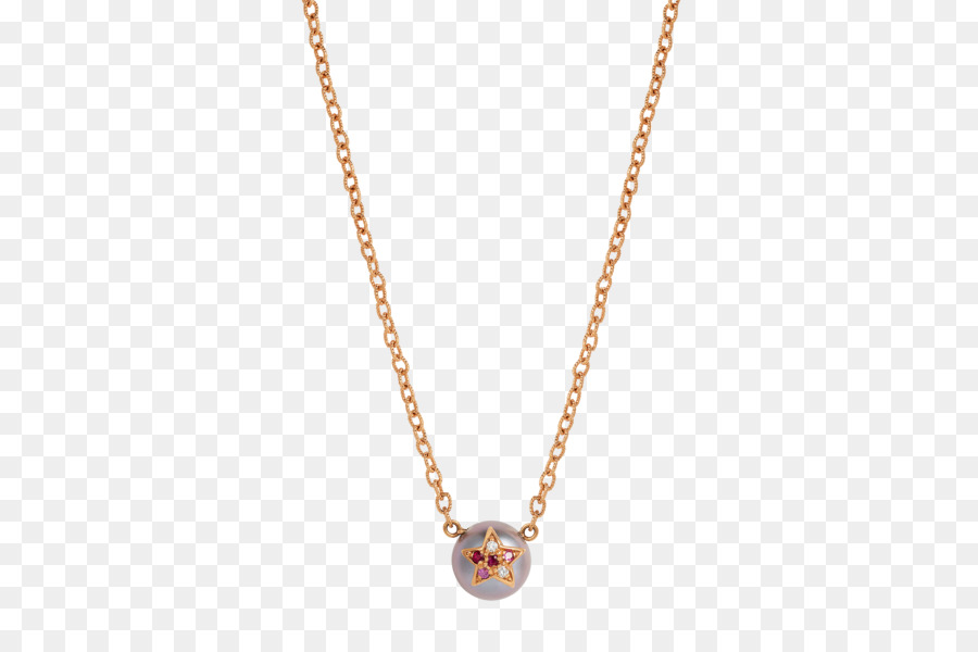 Halskette Charms & Anhänger Gold, Sterling-Silber Lünette - große Perle