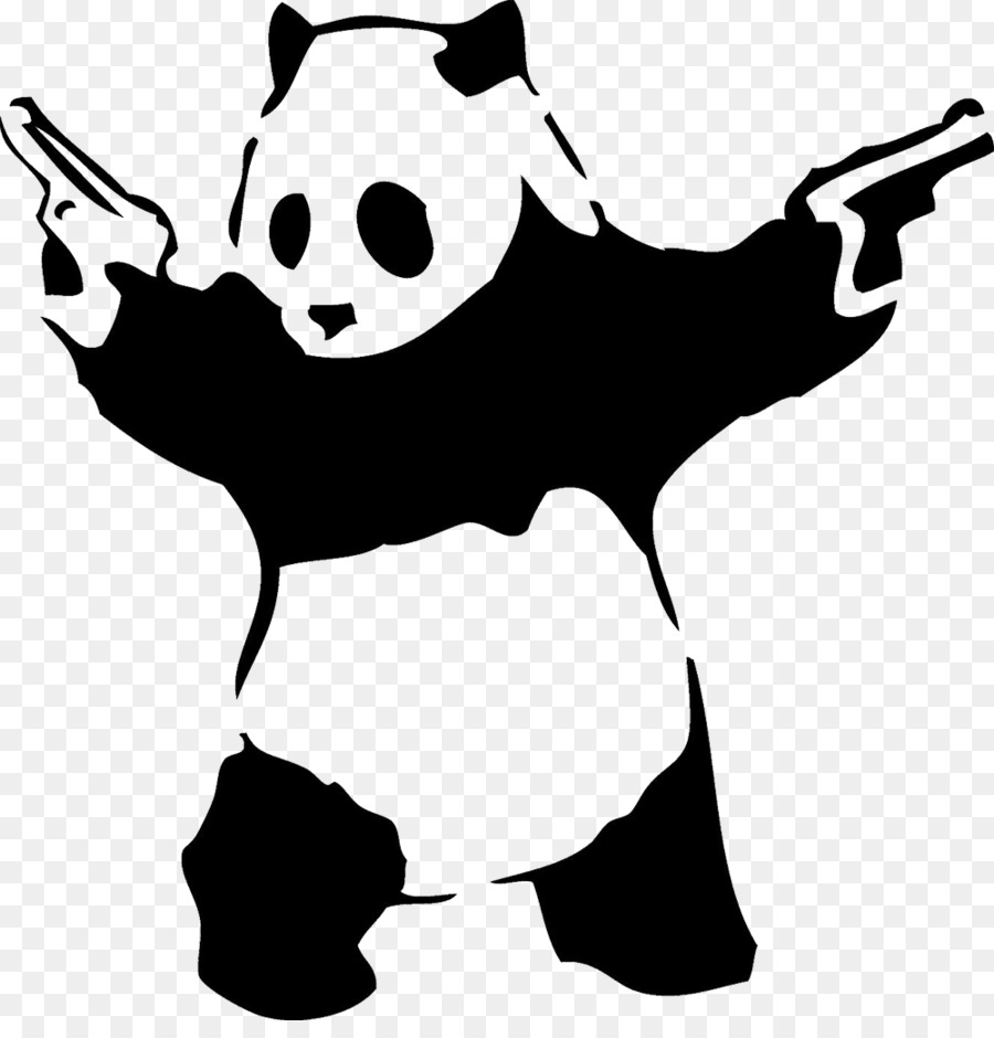 Giant panda Schusswaffe Graffiti Poster - Graffiti