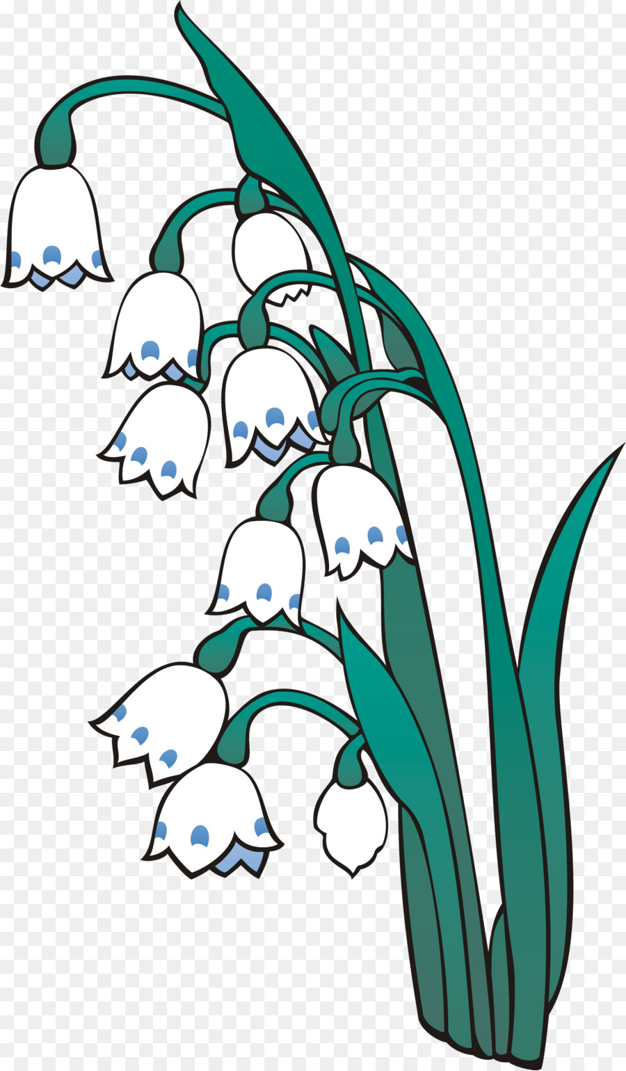 Giglio della valle Floreale emblema Kurkino Distretto Ricamo Orchidee - dipinto a mano fiori semplici