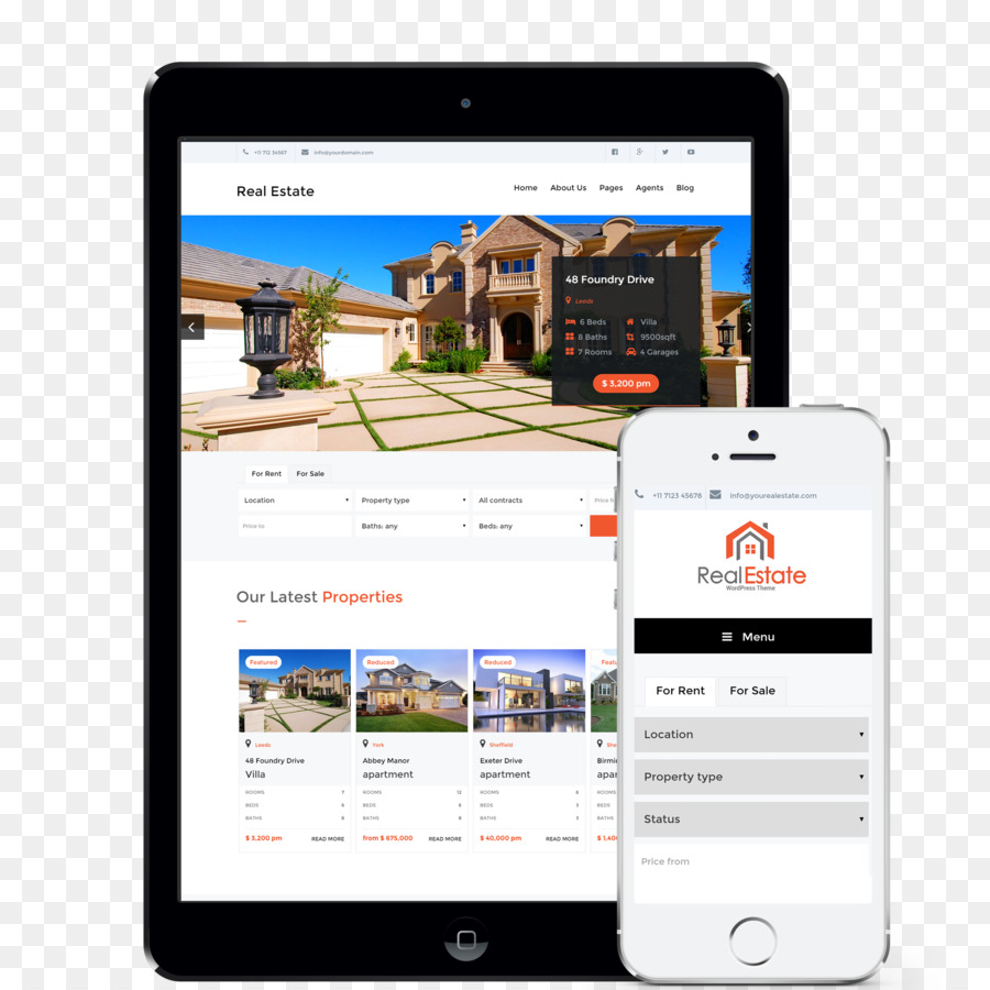 Responsive web design-WordPress-Real-Estate-Smartphone - kreative Immobilien poster Bild material