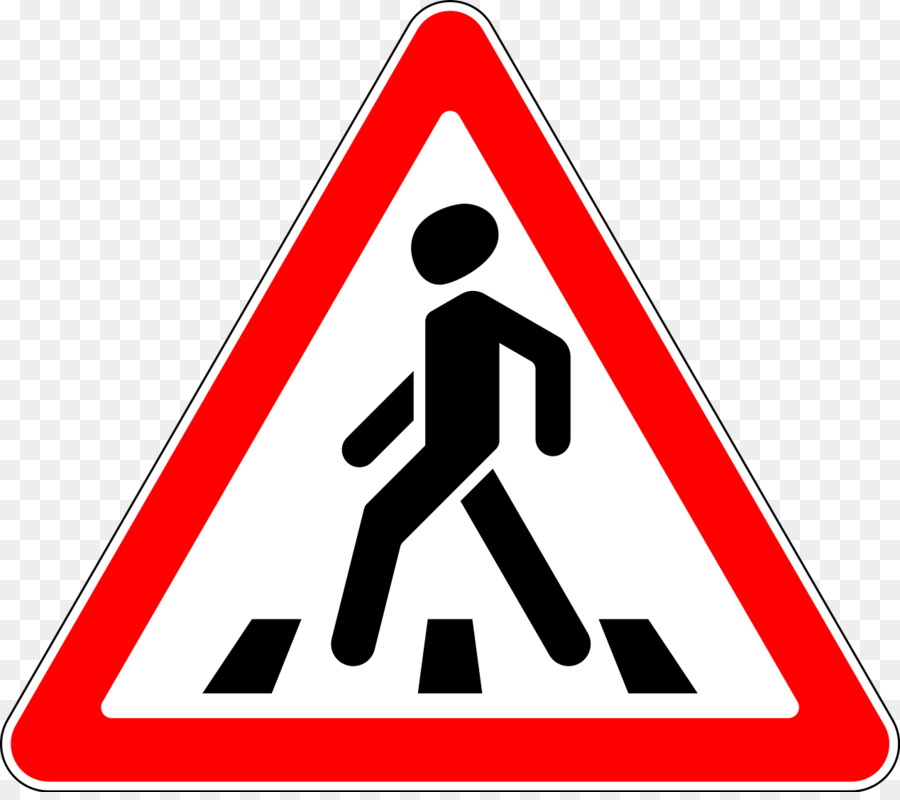 Verkehrszeichen Fußgängerüberweg Russland-Warnung Zeichen - Fußgänger
