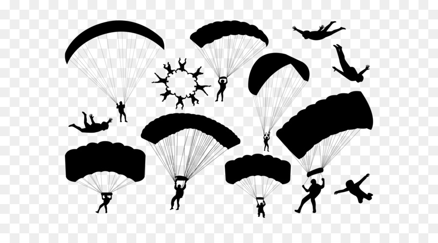 Fallschirmspringen Fallschirm-Silhouette Zeichnen - Fallschirm