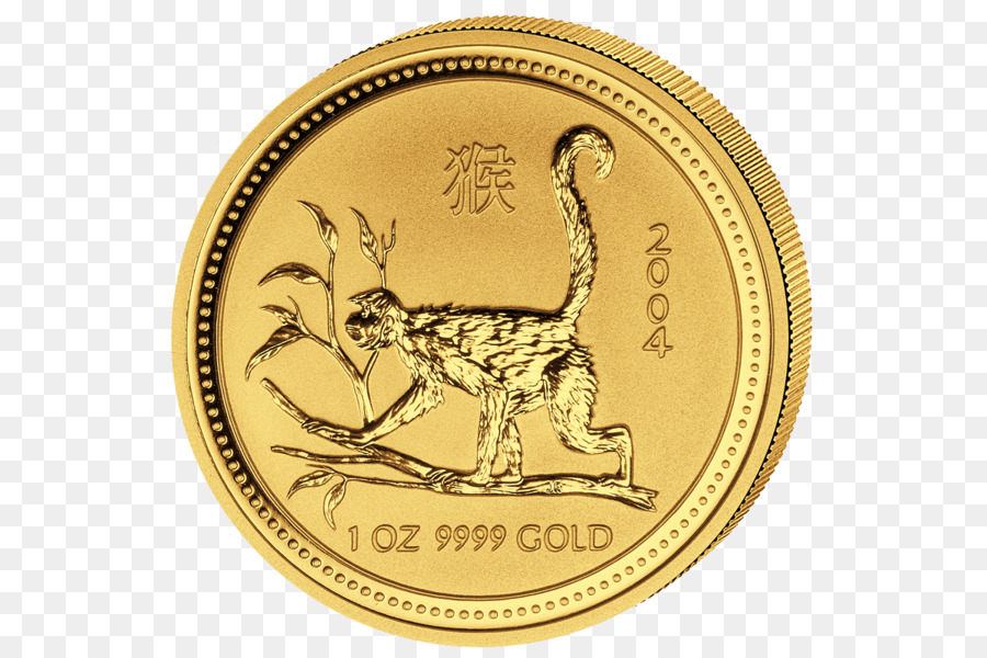 Moneta Oro Materiale Animale Font - anno della scimmia