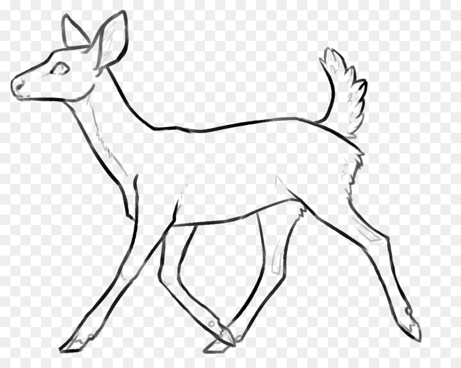Reindeer White-tailed deer Antilope Horn - basierend Linie zeichnen