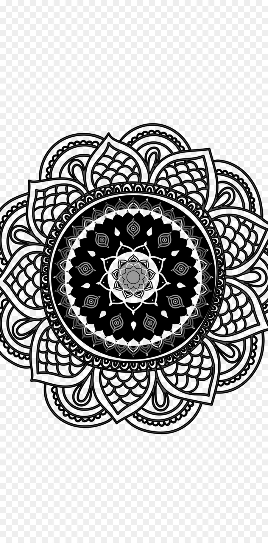 Kreis-Mandala Weiße Blume Schriftart - hohl mandala