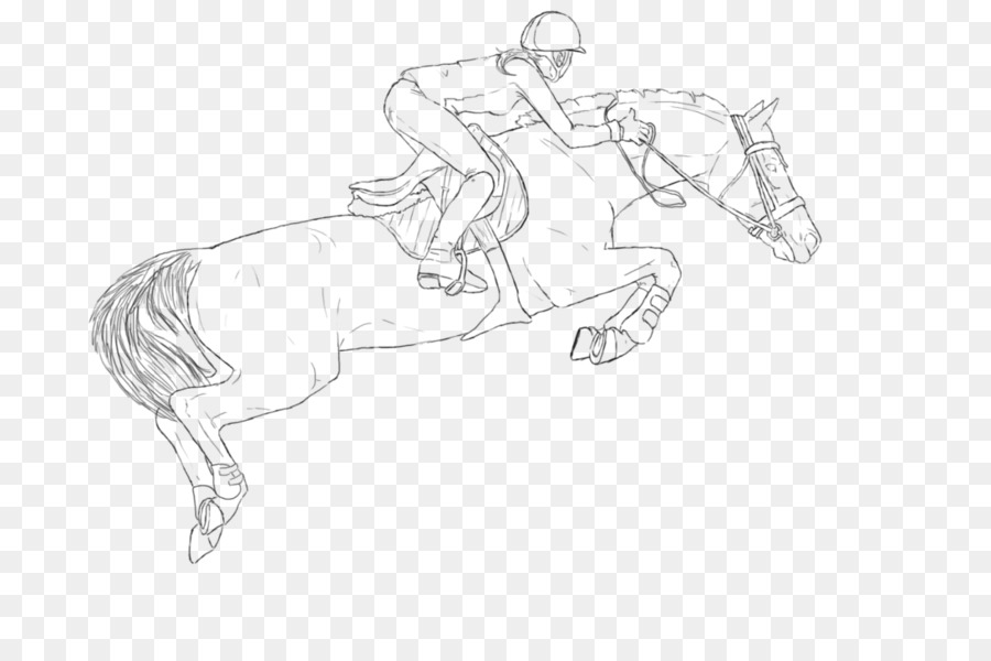 Pony Line art Mähne Mustang Skizze - basierend Linie zeichnen
