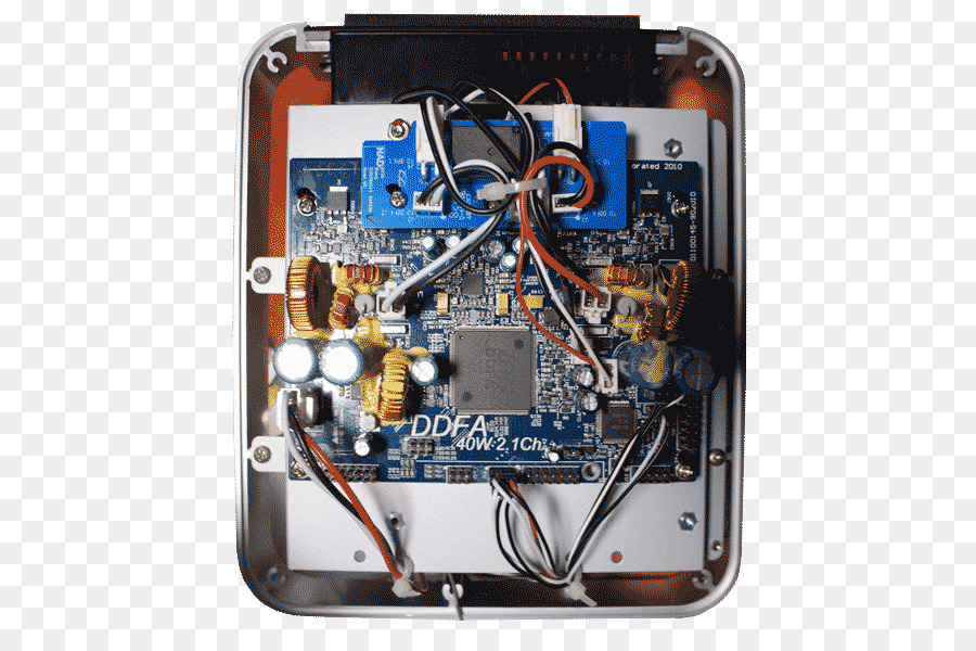Elektronik, Festplatten-Verstärker-Motherboard-Technik - blau Unterseite