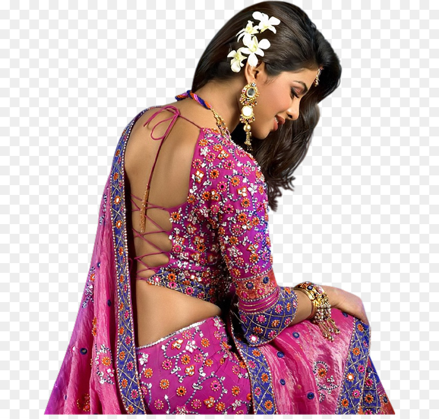 Priyanka Chopra Sari Backless abito Camicetta Attore - Attore
