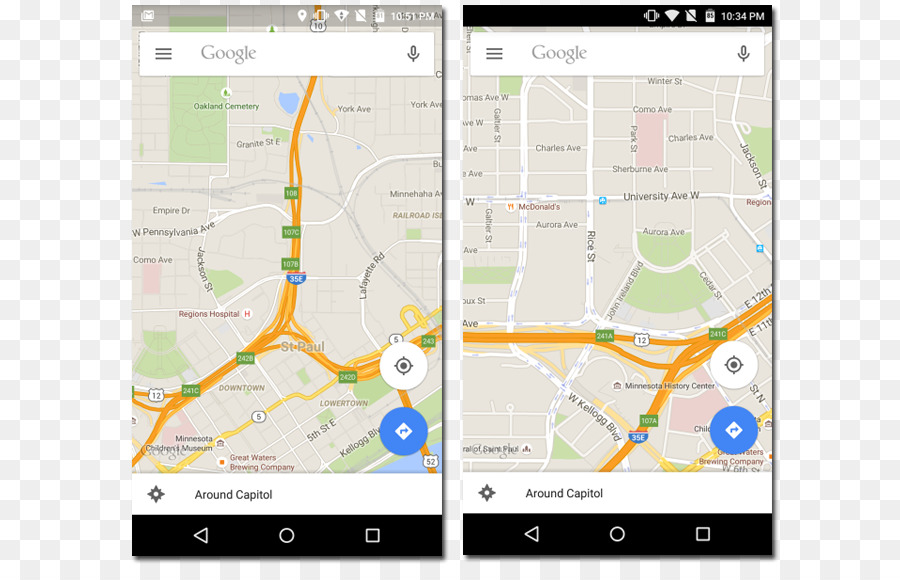 Google Maps Android 3 Plus Spot der Unterschied: Innen - Sat Karte