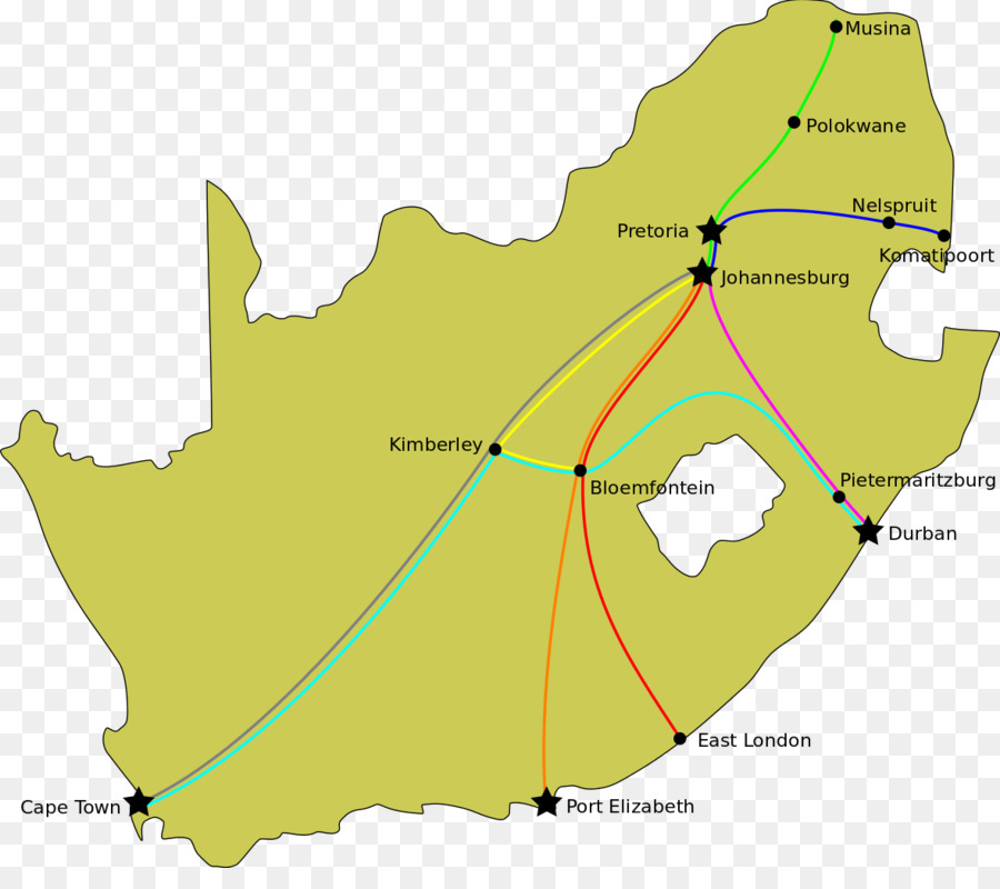 Süd-Afrika Silhouette - Routen