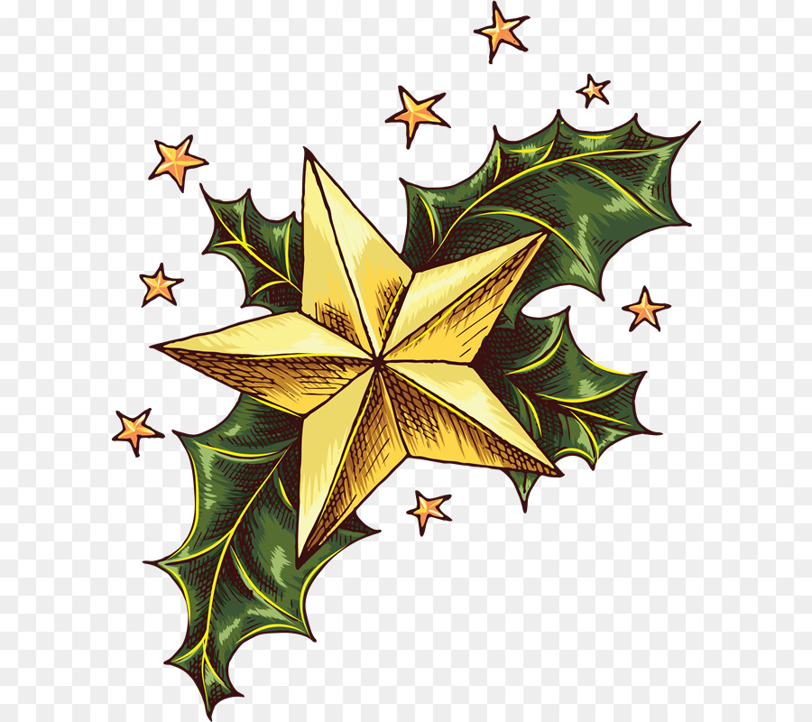 Weihnachtsbaum fünfzackigen Stern Pentagramm - Weihnachten