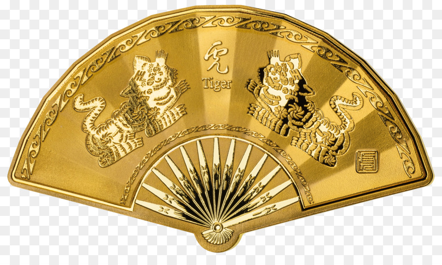 Gold chinesischen Mondkalender-Kalender, chinesische Tierkreiszeichen - fächerförmig