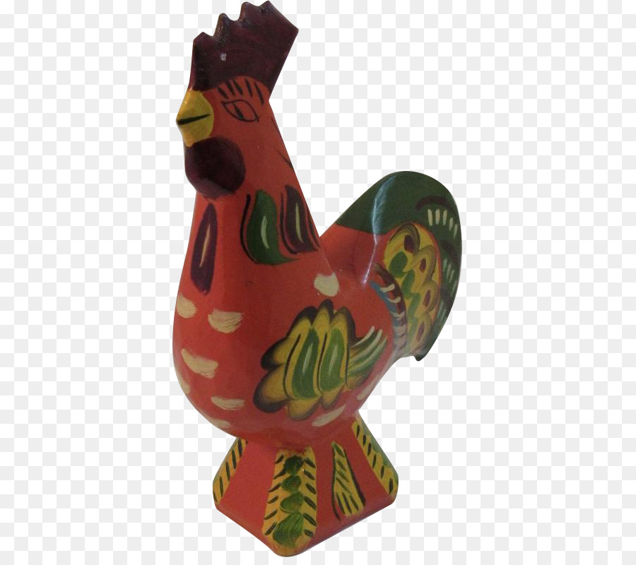 Gallo Folk art, scultura in Legno Dipinto - Dipinto a mano di pollo