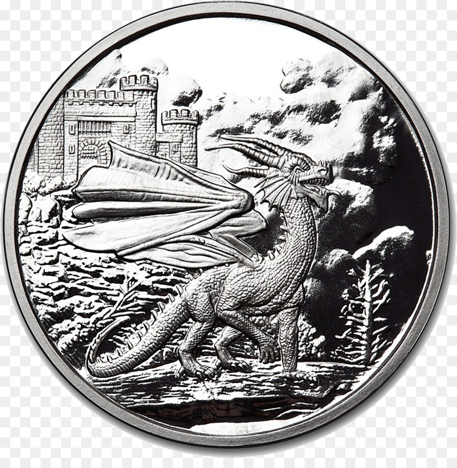 Münze Merlijn Welsh Dragon King Arthur Waliser - Radierung