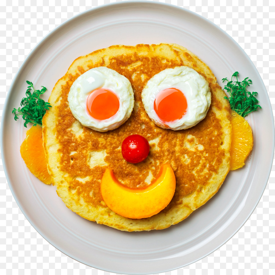 Pfannkuchen Rezept-Frühstück SPIEGELEI - Tomaten Gesicht