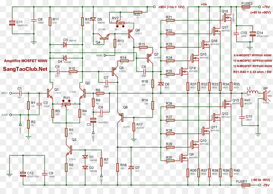 Amplificatore a MOSFET in classi schema del Circuito transistore ad effetto di Campo - altri