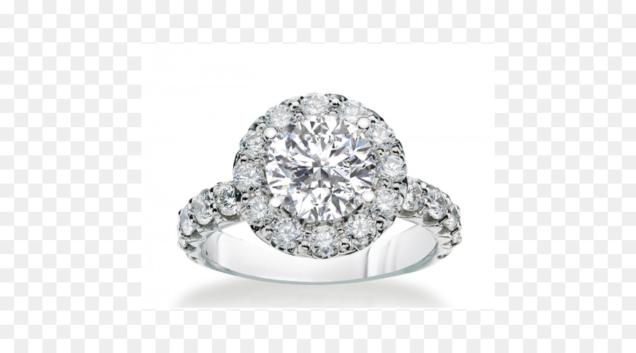 Anello di fidanzamento con Diamante taglio anello di Nozze - matrimonio halo elemento