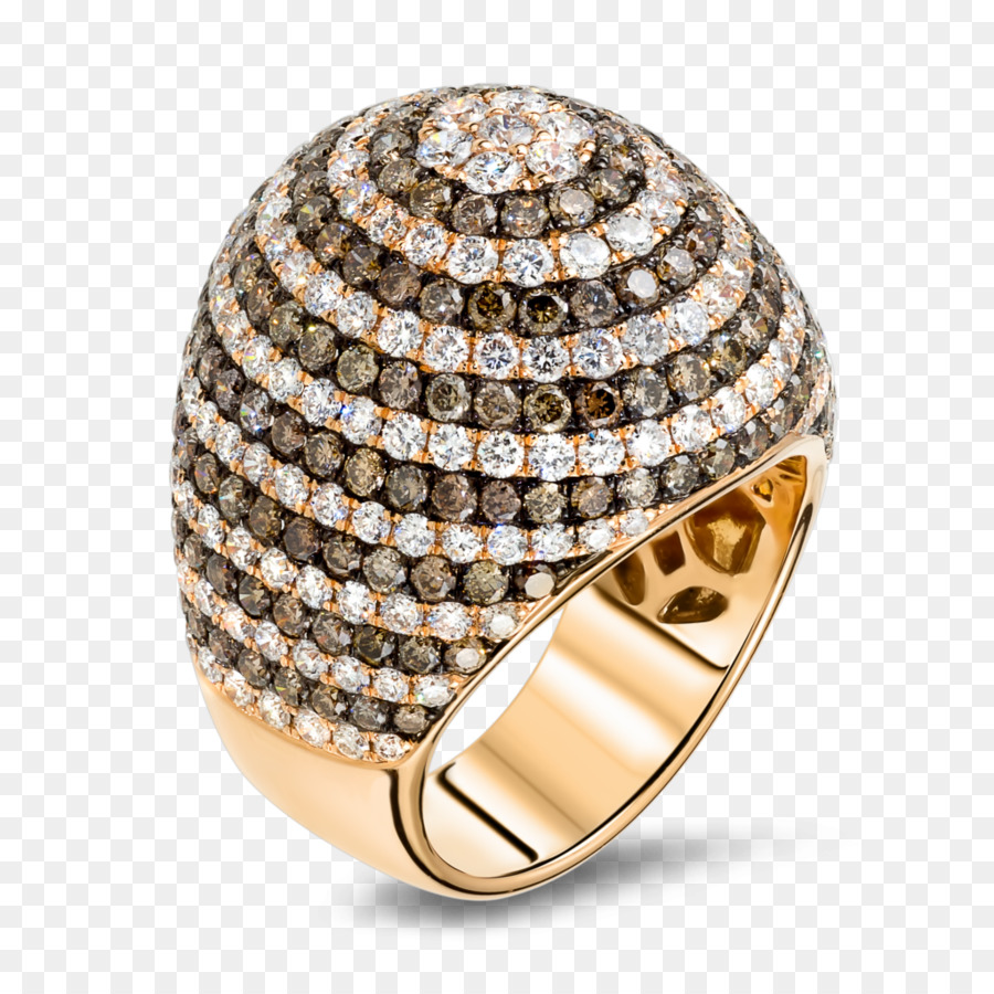 Ohrring Schmuck Verlobungsring Diamant - Champagner Gold