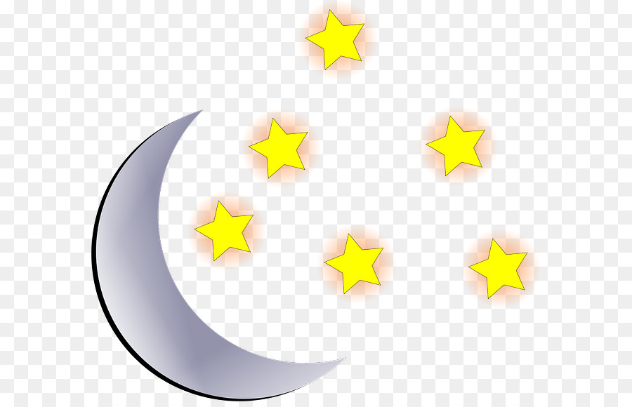 Stella, Notte, cielo, Clip art - La luna e le stelle