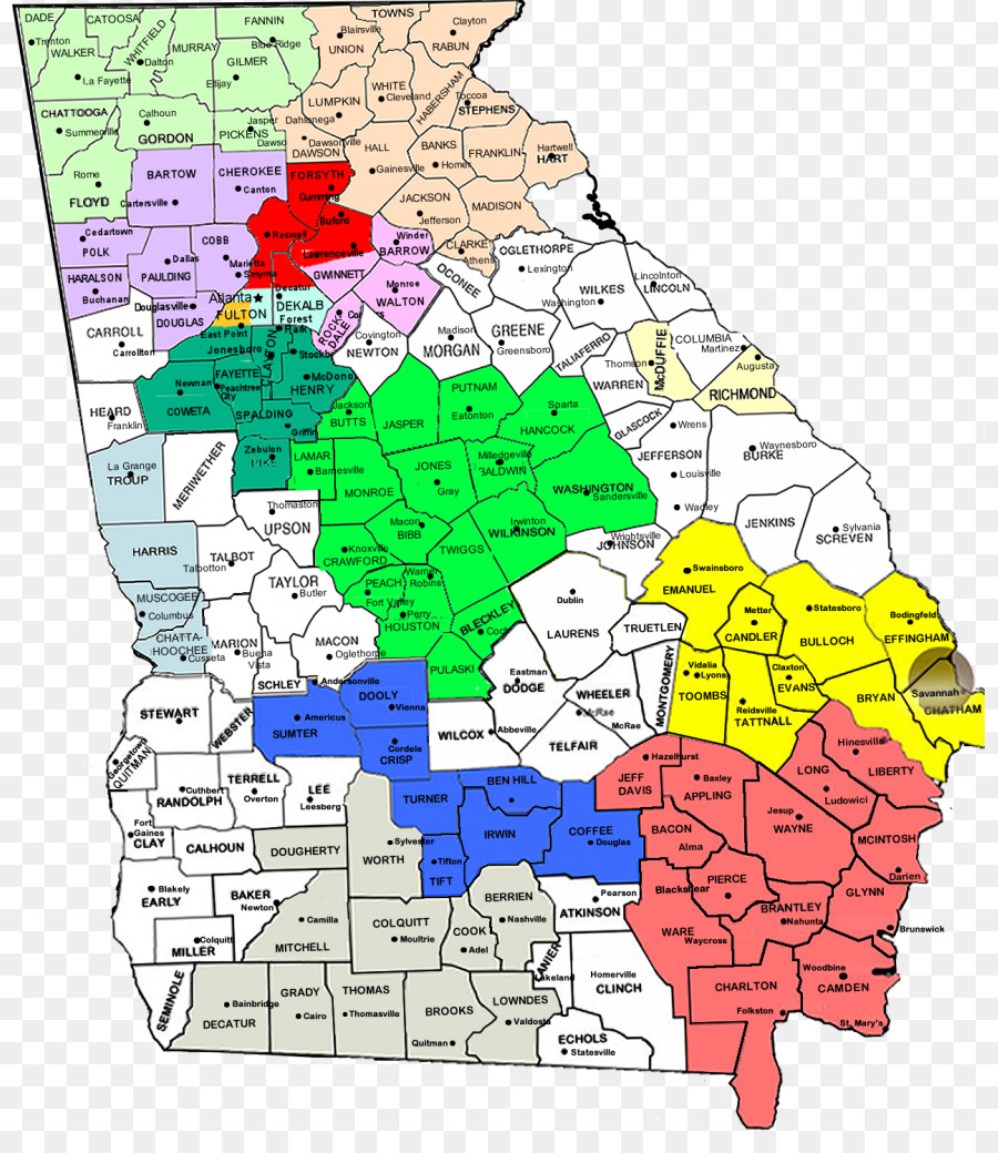 Atlanta area metropolitana Mappa Sottoregione - mappa