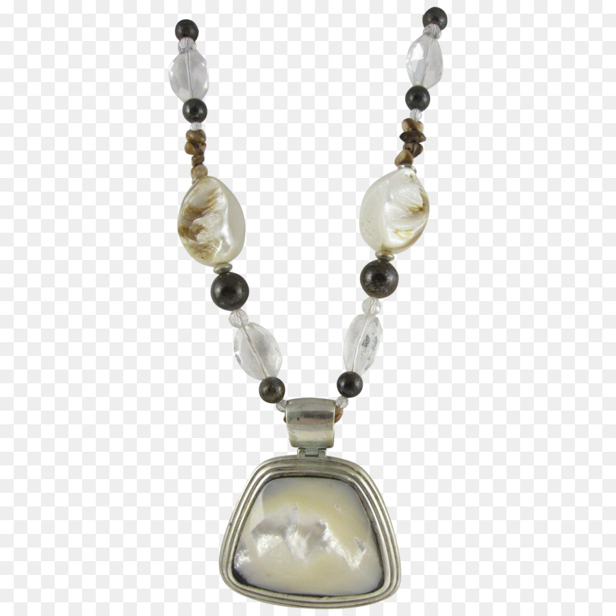 Perle Ohrring Halskette Charms & Anhänger-Perlmutt - sterling Silber