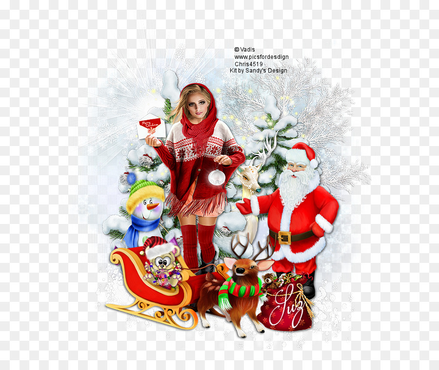 Weihnachtsornament, Santa Claus, Weihnachtsbaum, Tanne - Santas Schnee Rausch