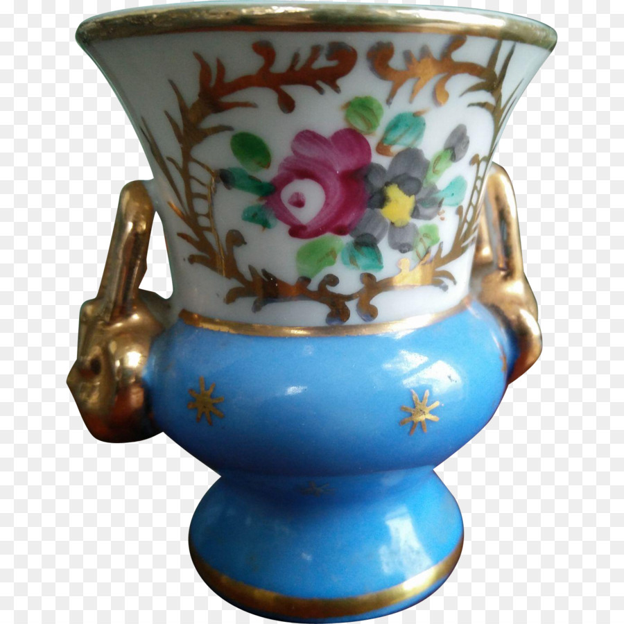 Bình Gốm Sứ màu xanh Cobalt Cup - cổ bình