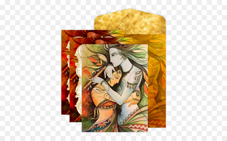 Radha-Krishna-Radha-Krishna-Hochzeit Einladung Hinduismus - Krishna