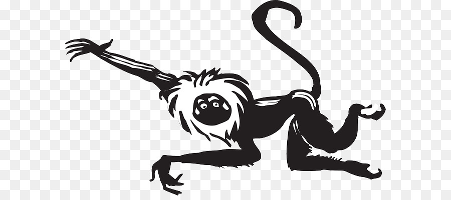 Con khỉ da Đen và trắng Clip nghệ thuật - khỉ