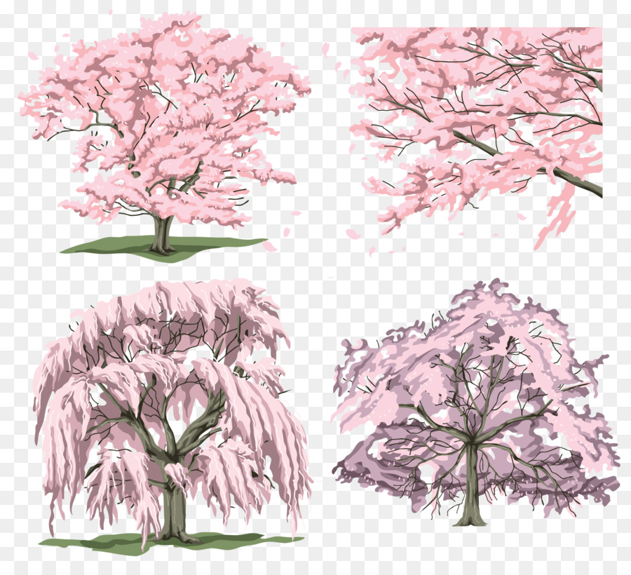 Ramo d'albero in Fiore Clip art - fiori dipinti a mano schizzo