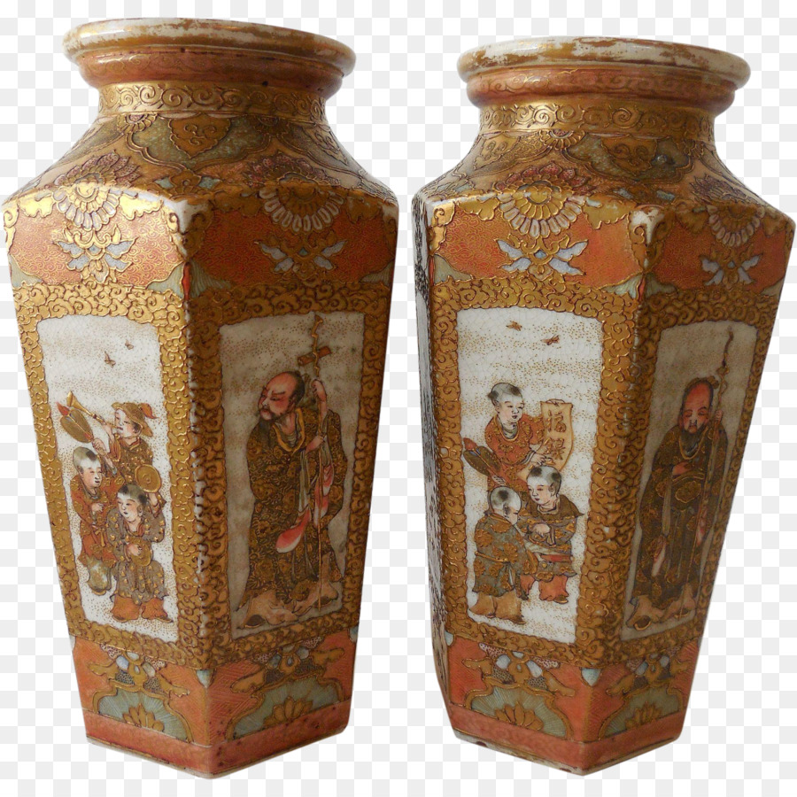 Vaso in Ceramica di Satsuma ware Ceramica terracotta - dipinto a mano chang'e