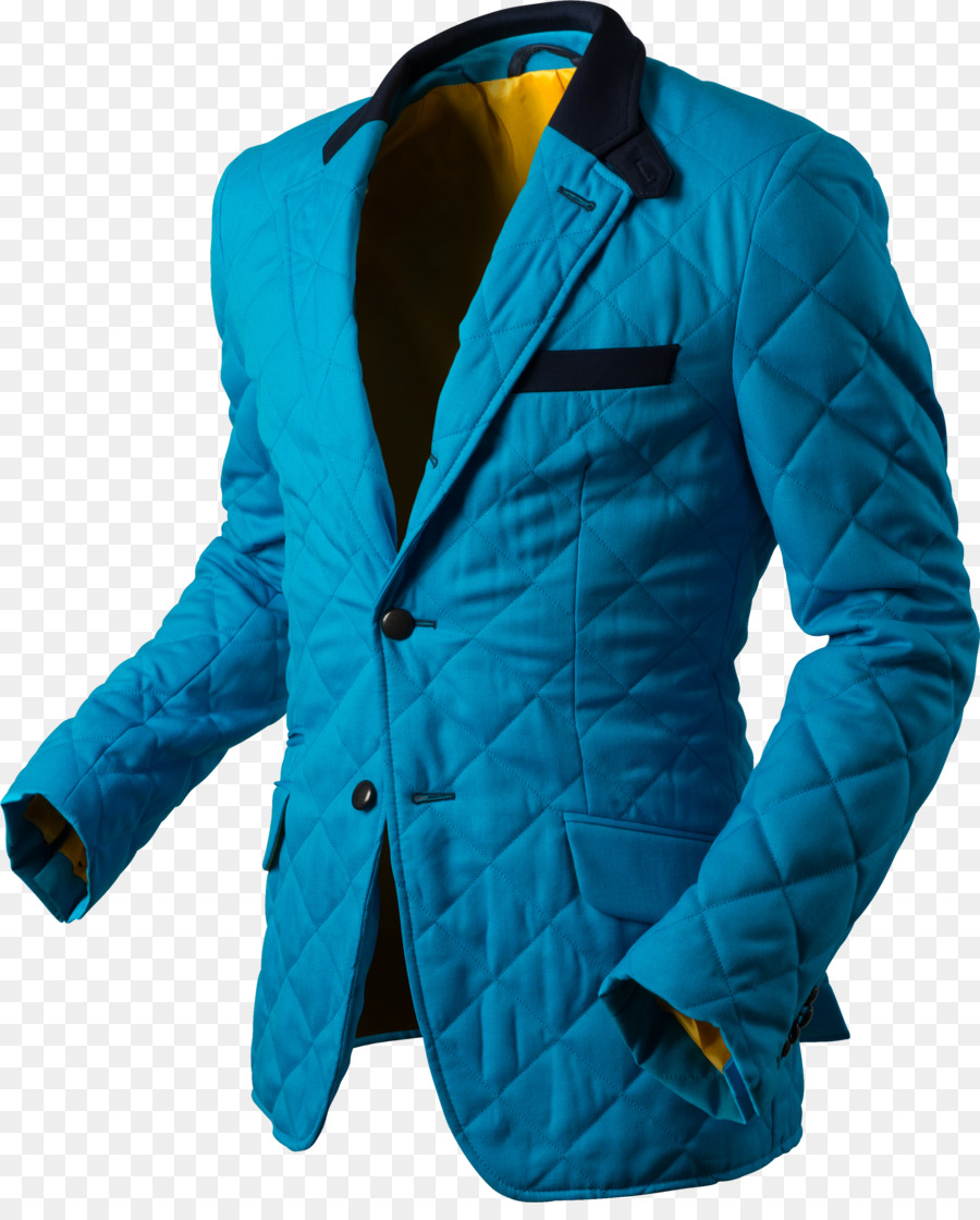 Blazer-Mantel-Jacke-Kragen-Kobalt blau - niedrigen Kragen