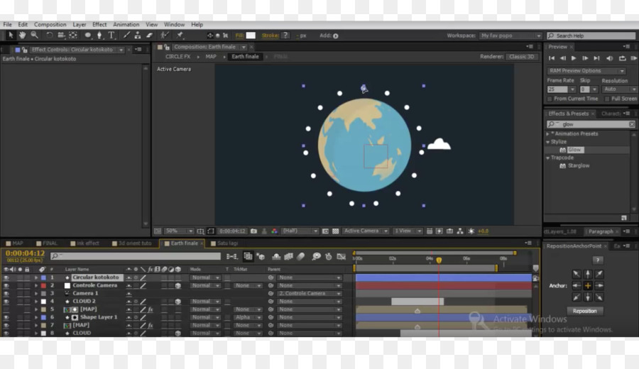 Adobe After Effects-Elektronik-Multimedia Software-Sound Ink - Drehung der Licht Effekt